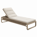 Gartenliege 200 x 70 cm Metall Seilgeflecht Beige verstellbar