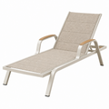Sonnenliege 200 x 65 x 90 cm Aluminium Beige mit verstellbarer Rückenlehne