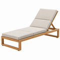 Gartenliege 200 x 70 cm Holz Beige mit verstellbarer Rückenlehne