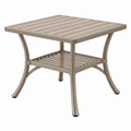 Gartentisch 60 x 60 x 55 cm Aluminium Taupe mit Ablage modern