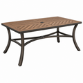 Gartentisch 180 x 100 x 74 cm Holzoptik Braun Metall rechteckig mit Schirmloch