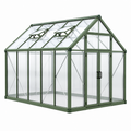 Gewächshaus 244 x 192 x 200 cm Aluminium Grün Transparent mit Dachfenstern