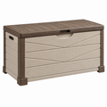 Garten-Aufbewahrungsbox 120 x 45 x 57 cm Kunststoff Taupe Braun mit Klappdeckel
