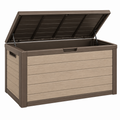 Garten-Aufbewahrungsbox 120 x 62 x 63 cm Kunststoff Taupe mit Klappdeckel